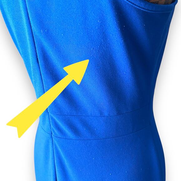 Woosea Royal Blue Mermaid Dress Large Maxi Bodycan High Neck Front Slit Halter - Picture 8 of 10